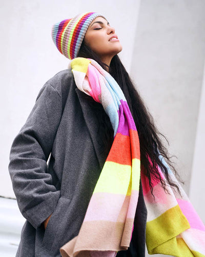 Joyful Coloured Stripe Scarf By Fraas!  50% Off!