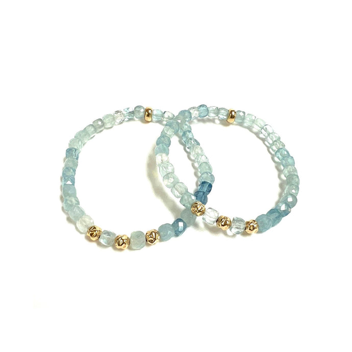 Aquamarine Bzen Bracelet With Gold!  **NEW**