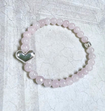 Funky Heart & Rose Quartz Bracelet!