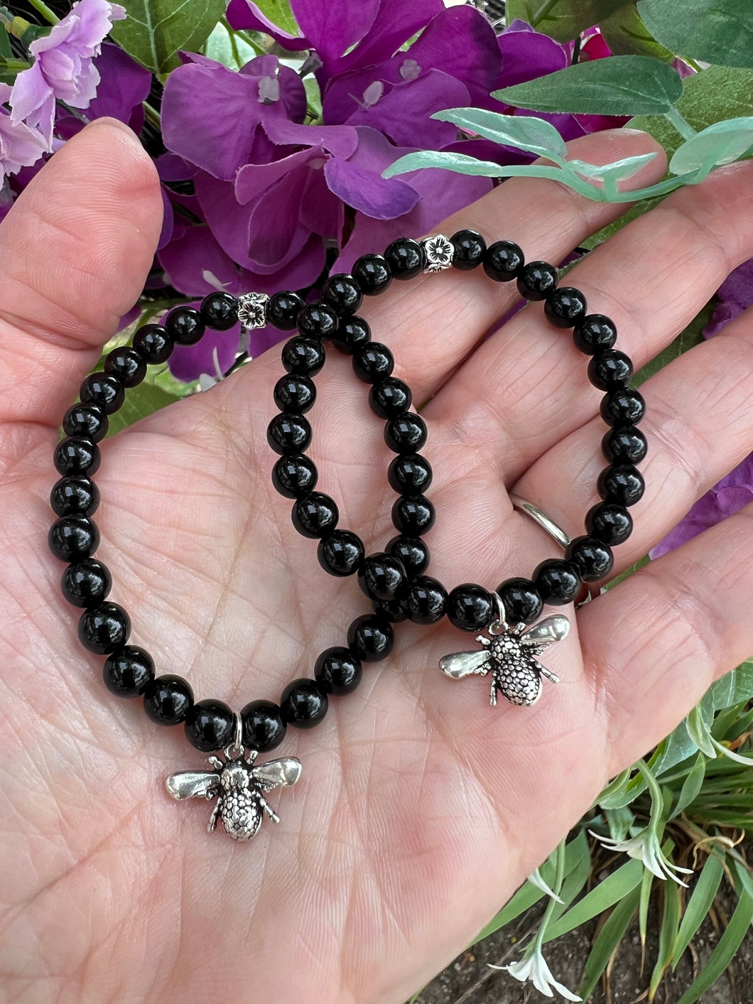 Sterling Silver Bee & Black Onyx
