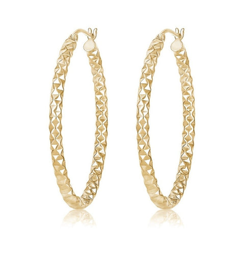 Diamond Cut Oval Hoops In Gold!