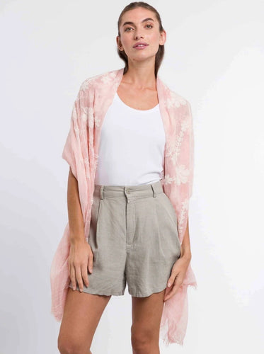 Embroidered All Over Fringe Scarf!  Three Colours!