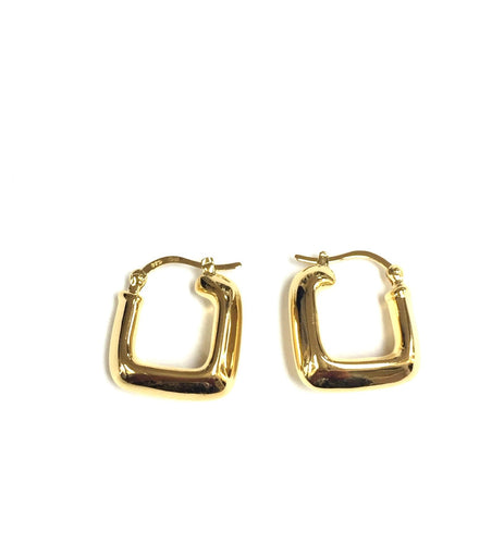 Treviso Gold Plated Square Hoops!