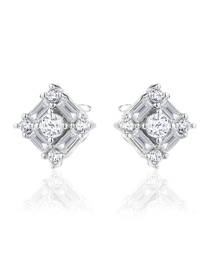 Sterling Silver Baguette Cz’s Studs!