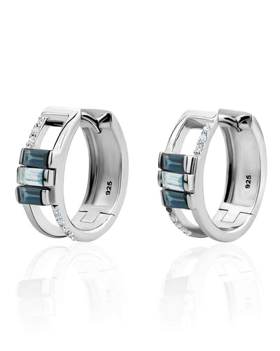 London Blue Topaz Huggies!