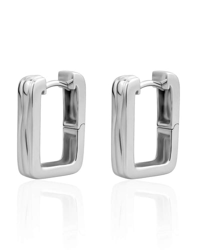 Oblong Wave Huggies In Sterling Silver!