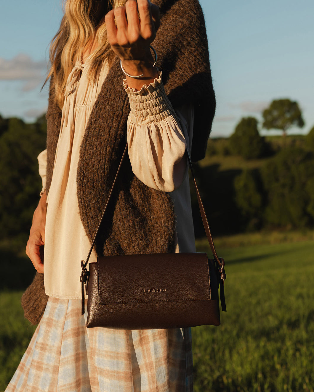 Sophia Crossbody Bag By Louenhide In Chocolate