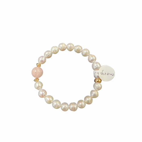 Pink Morganite & Freshwater Pearl Bracelets!