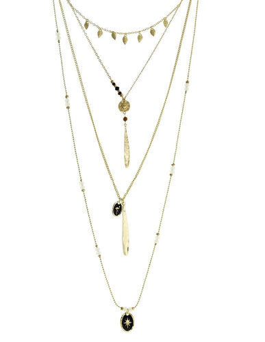 Boho Style, Multi Strand Charm Necklace!