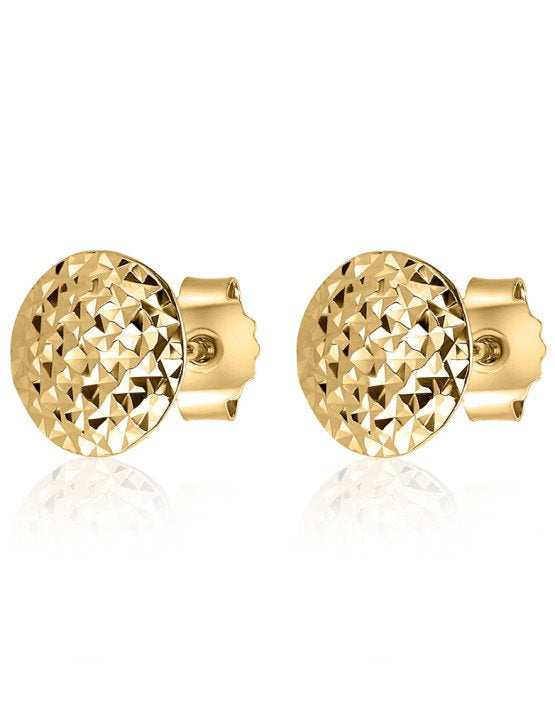 Studs stud earrings gold sparkly diamond cut