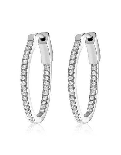Cubic Zirconia, Sparkly, Oval Hoop Earrings!