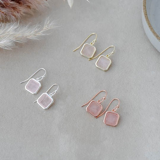 Florence Earrings With Rose Quartz!