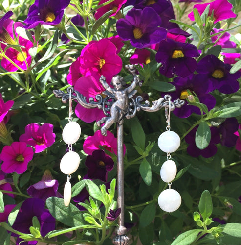 earrings french hook mother of pearl