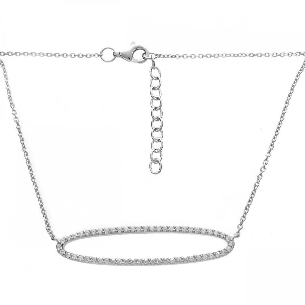 Sterling Silver Oval Bar Necklace!