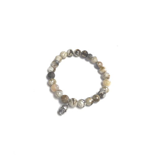 Wood Jasper Bracelet With Skull!