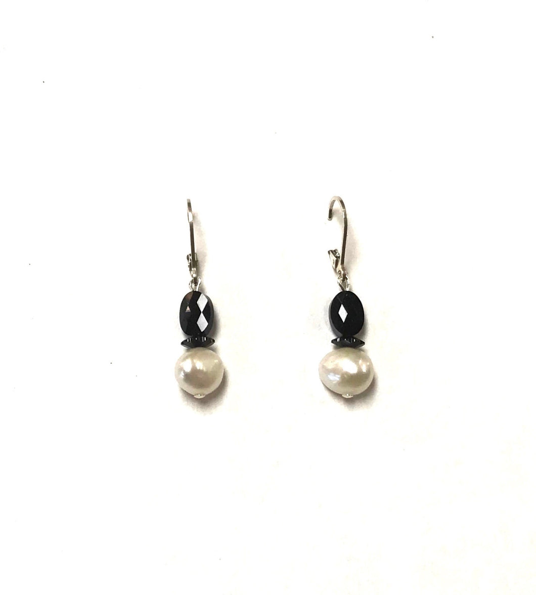 Classic Black Swarovski Crystal and Pearl Earrings!