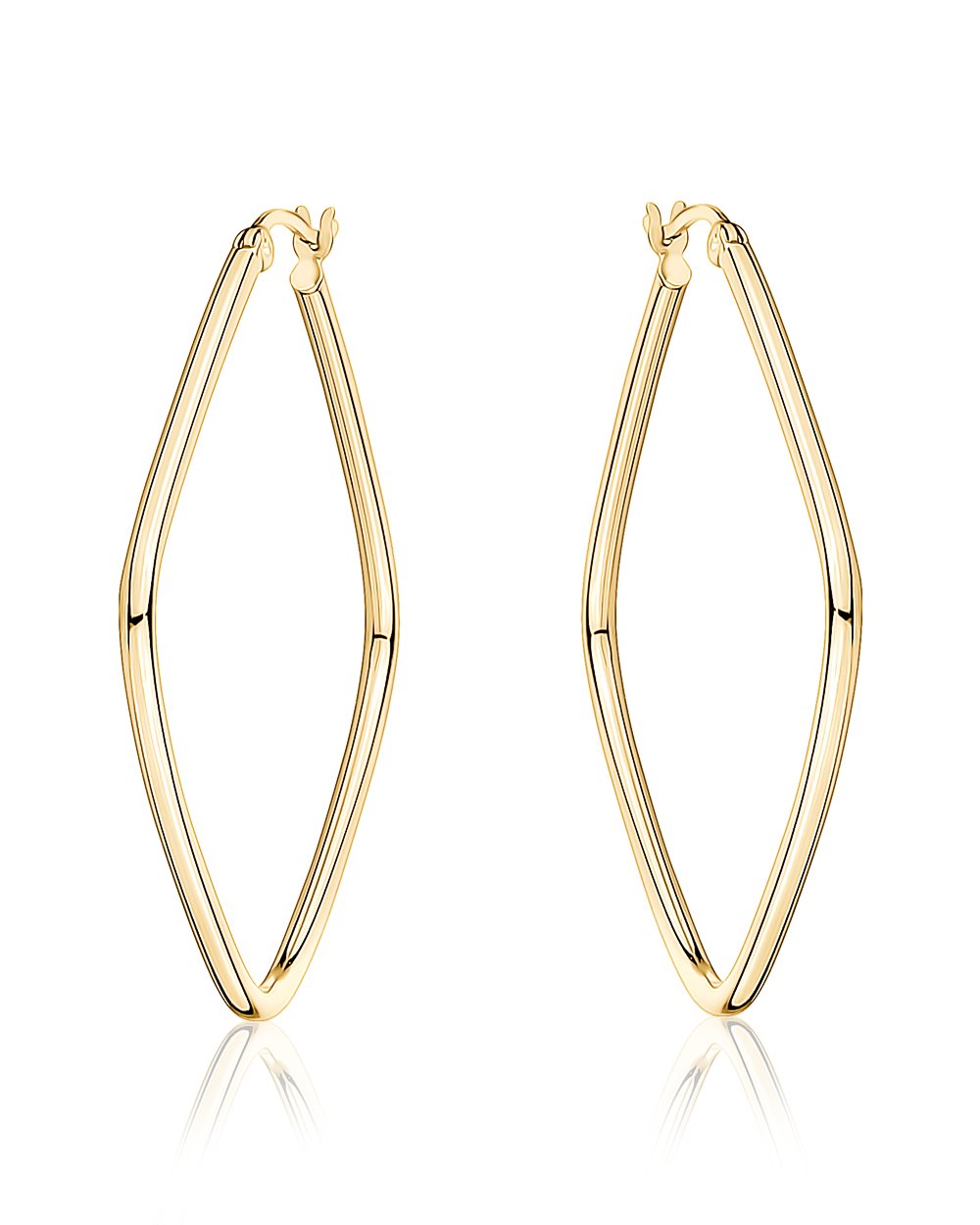 earrings hoop square gold