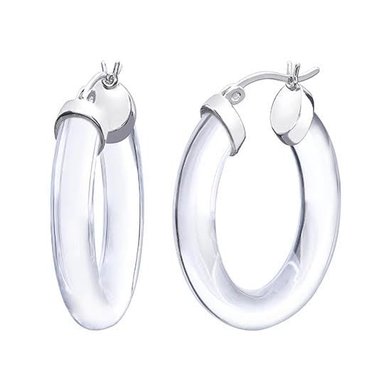 Hoops lucite sterling silver clear