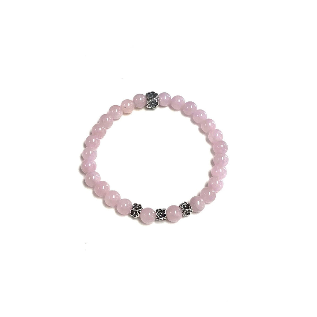 BZen Rose Quartz Bracelet!  Floral Garden!