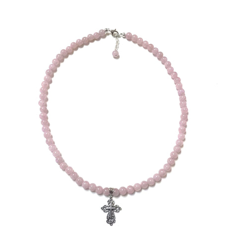 Rose Quartz and Cross Pendant!