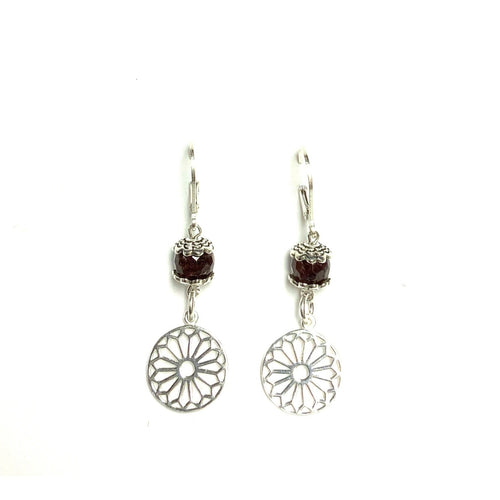 Garnet & Sterling Silver Earrings!