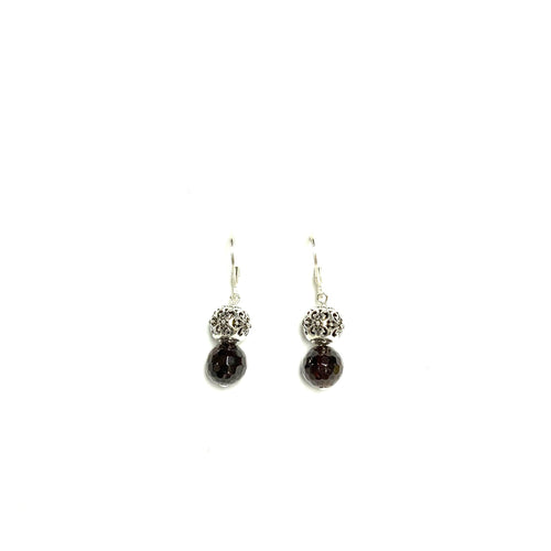 Garnet & Sterling Silver Earrings!