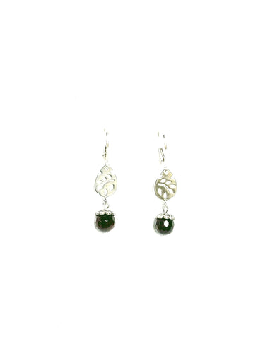 earrings french hook silver garnet