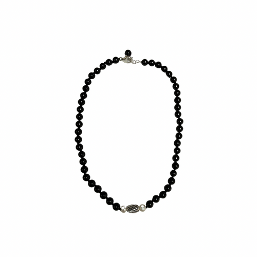 Black onyx aurora ontario sterling silver choker handmade small business local business