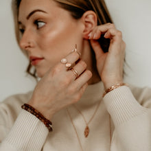 Duet Ring In Rose Gold With Rose Quartz & Moonstone!  **BEST SELLER**