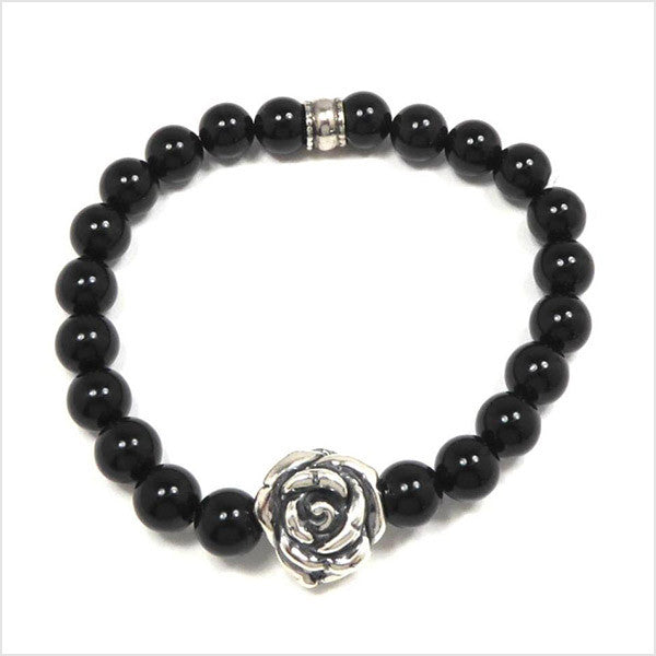 Black Onyx Elasticated Bracelet from The Story of Love